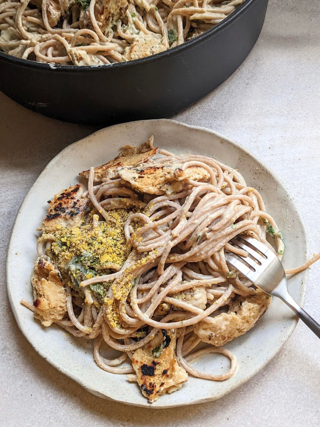 Cashew Lemon & Kale Alfredo | Hemp Parmesan