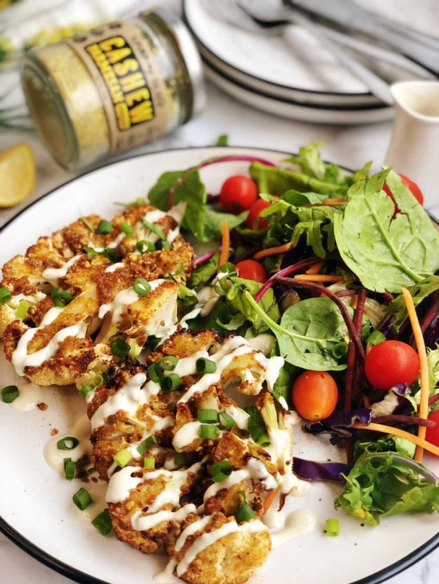 Cauliflower Steaks | Cashew Parmesan