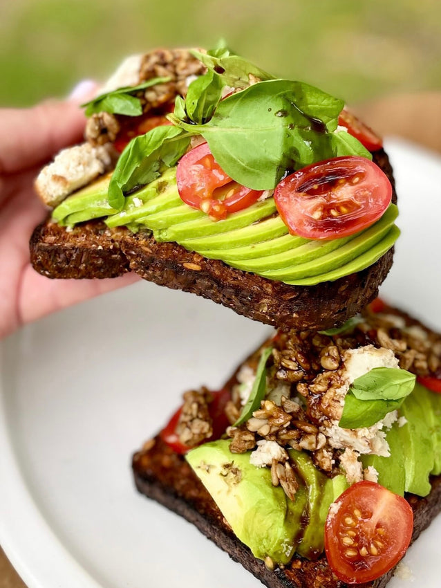 Vegan Avocado & Feta Toast | Spiced Sunflower Seeds
