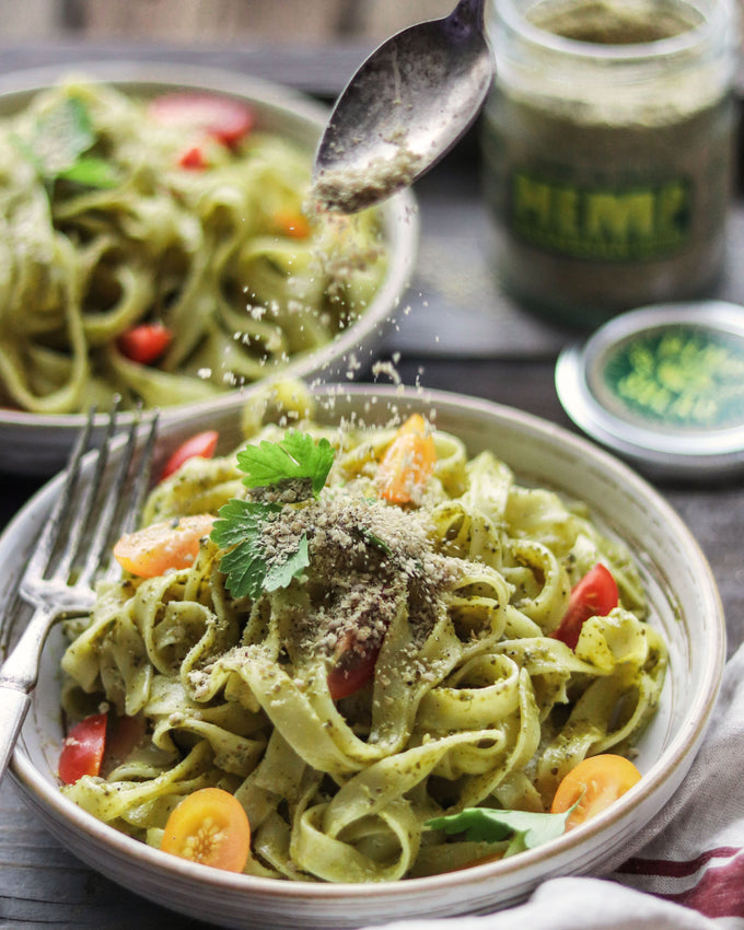 Easy Vegan Pesto Sauce | Hemp Parmesan | Nut-Free Cheese