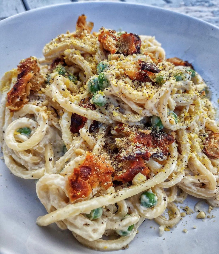 Vegan Carbonara | Cashew Parmesan