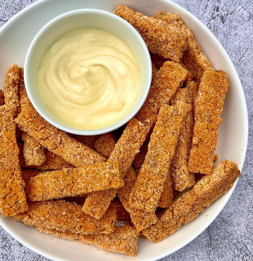 Vegan Polenta Chips | Cashew Parmesan & Vegan Aioli