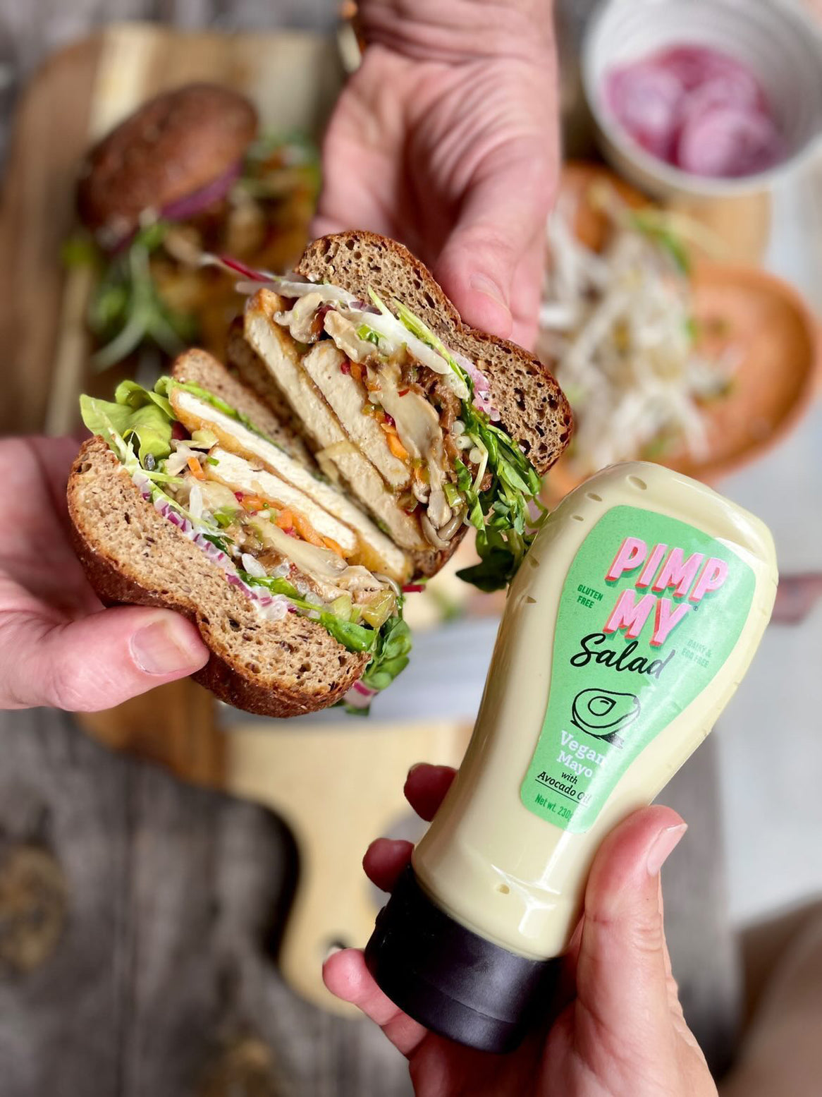 Mushroom & Tofu Burger | Vegan Mayo — Pimp My Salad