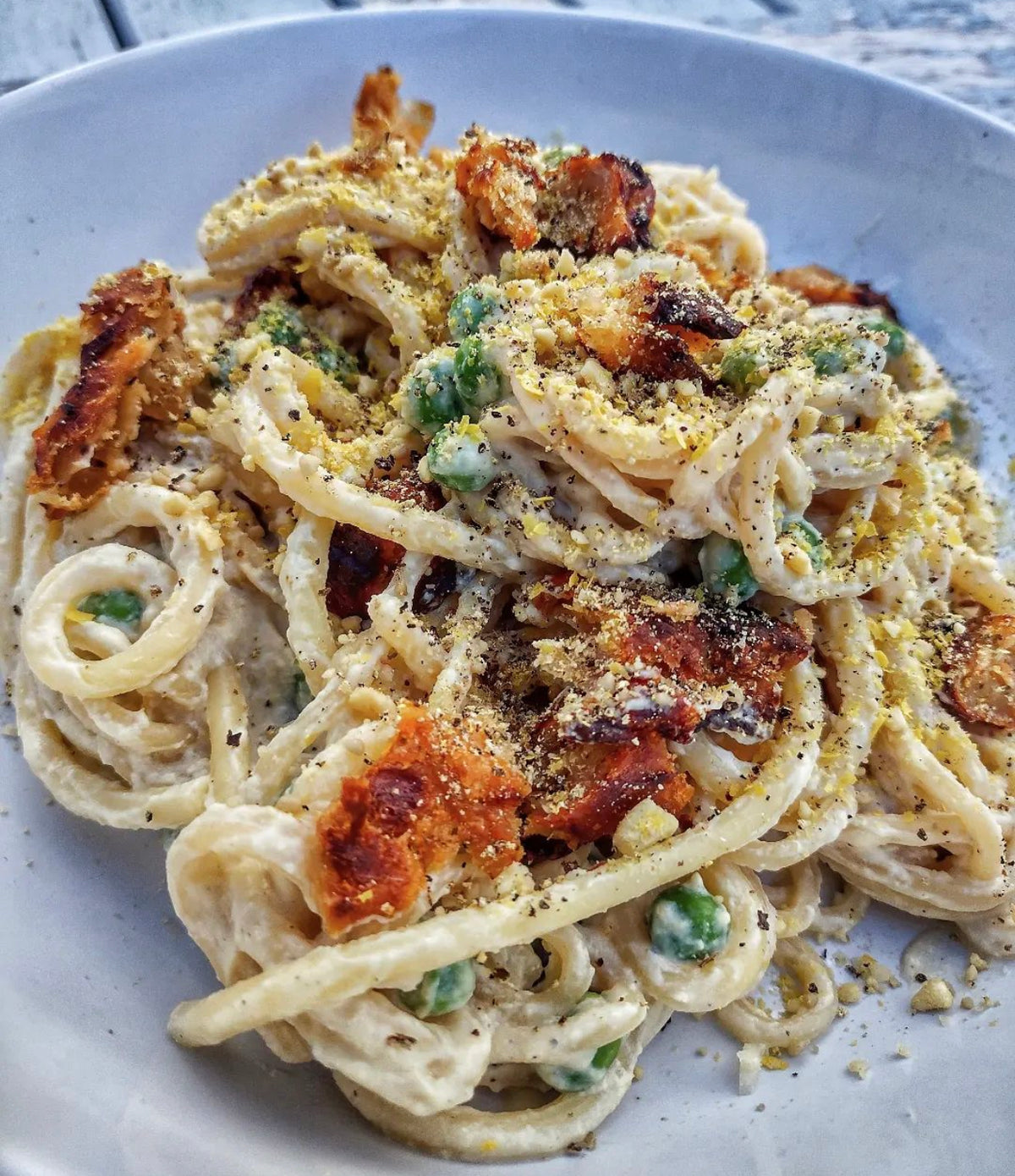 Vegan Carbonara | Cashew Parmesan — Pimp My Salad