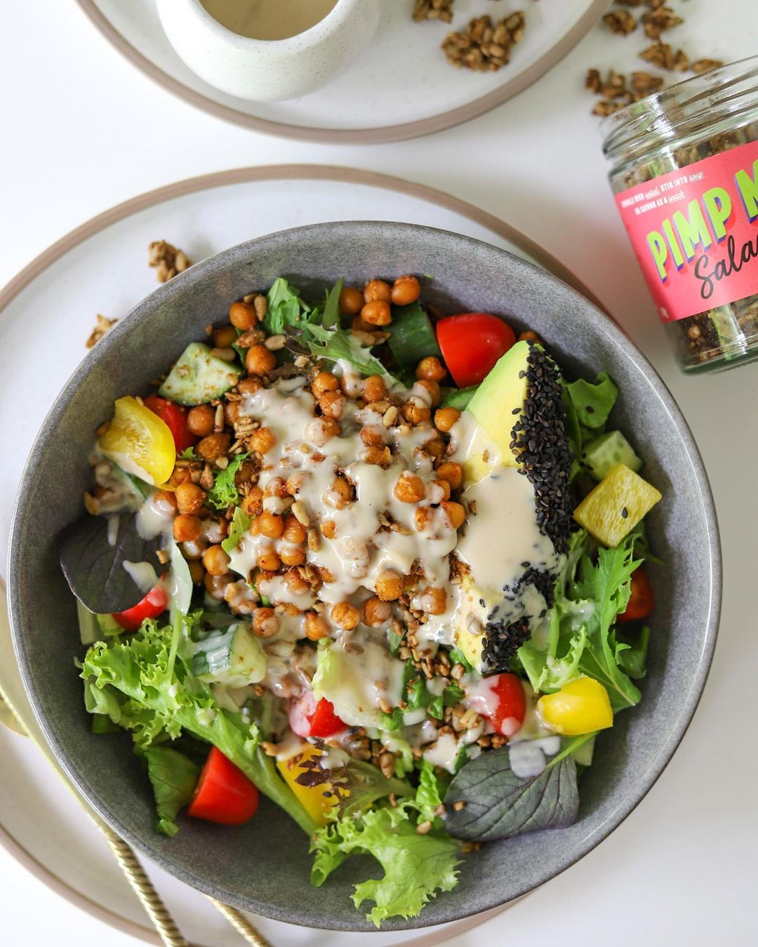 Roast Chickpea Salad | Spiced Sunflower Seeds — Pimp My Salad