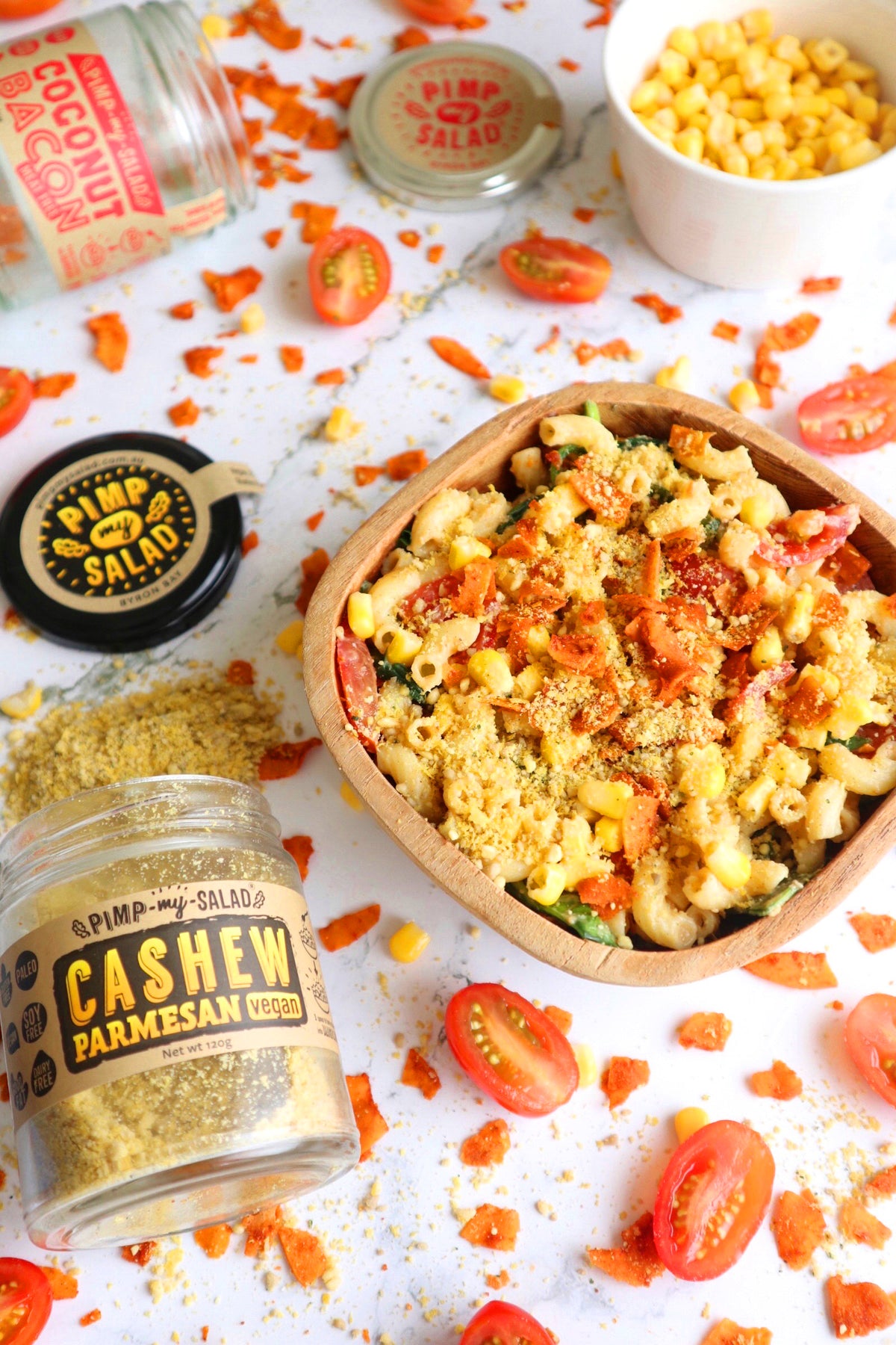 Vegan Mac N' Cheese Recipe | Vegan Cashew Parmesan | Coconut Bacon — Pimp My Salad